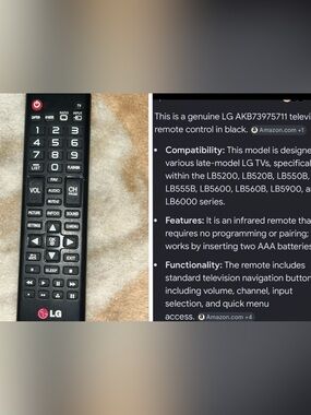 Genuine OEM LG AKB73975711 TV Remote Control Infrared For Various LG Model TVs
